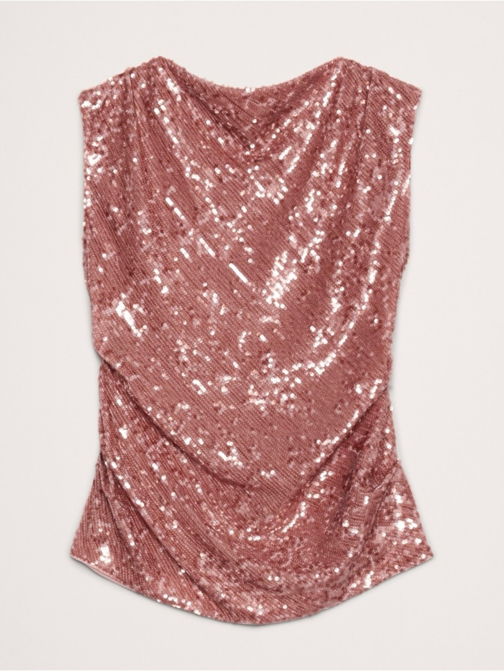 Banana Republic Rose Sequin Cowl Neck Bias Cut Top